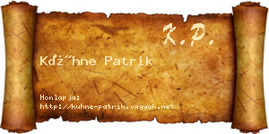 Kühne Patrik névjegykártya